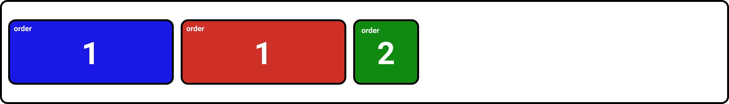 CSS flexbox with order